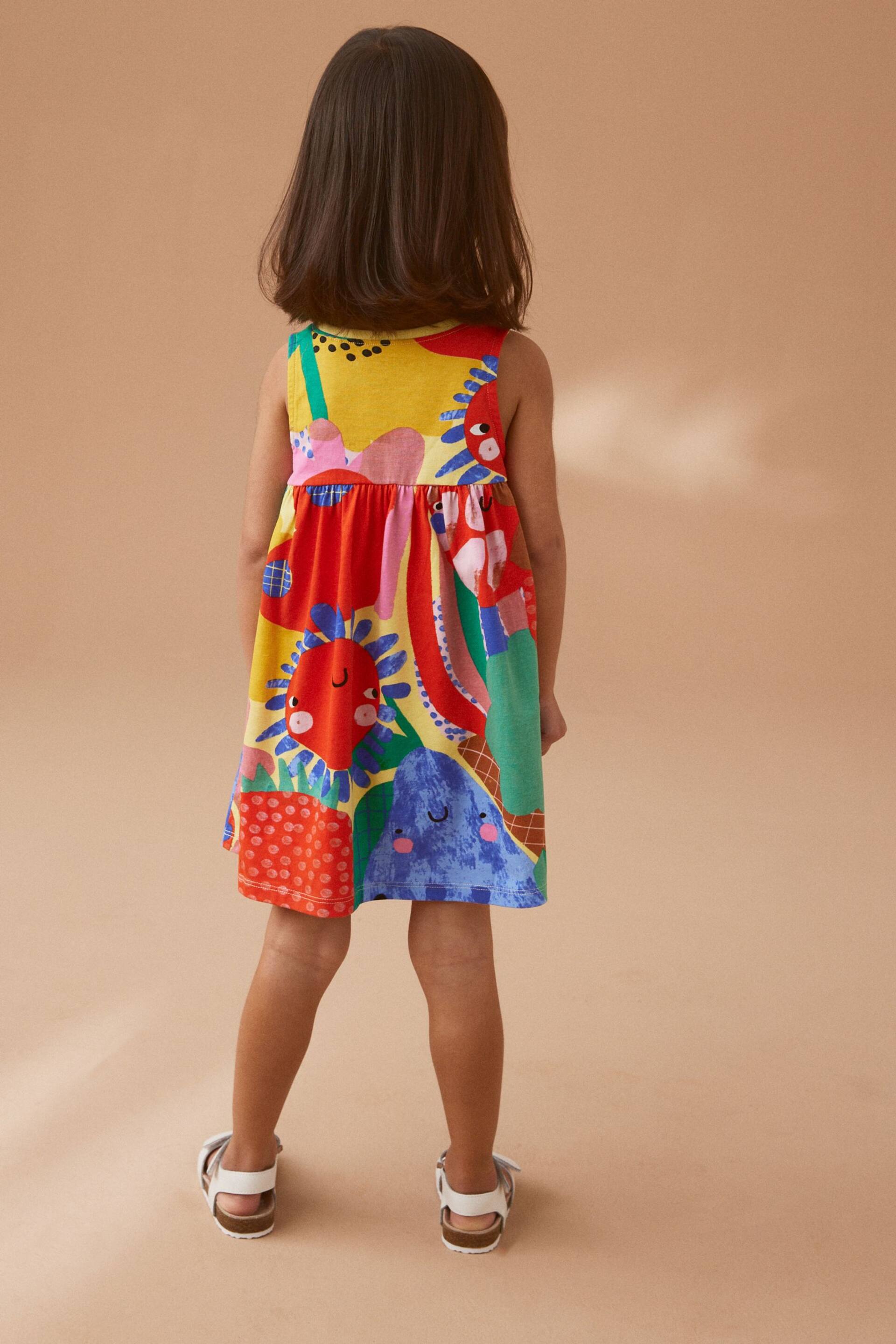 Multicoloured Sleeveless Jersey Dress (3mths-7yrs) - Image 3 of 7