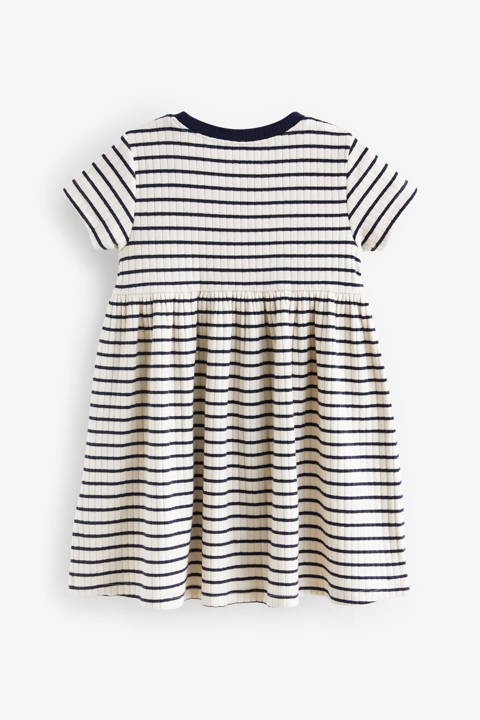 Black/White Ribbed Jersey Dress (3mths-7yrs) - Image 4 of 5