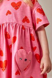 Pink Short Sleeve Cotton Jersey Dress (3mths-7yrs) - Image 5 of 8
