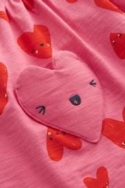 Pink Short Sleeve Cotton Jersey Dress (3mths-7yrs) - Image 6 of 8