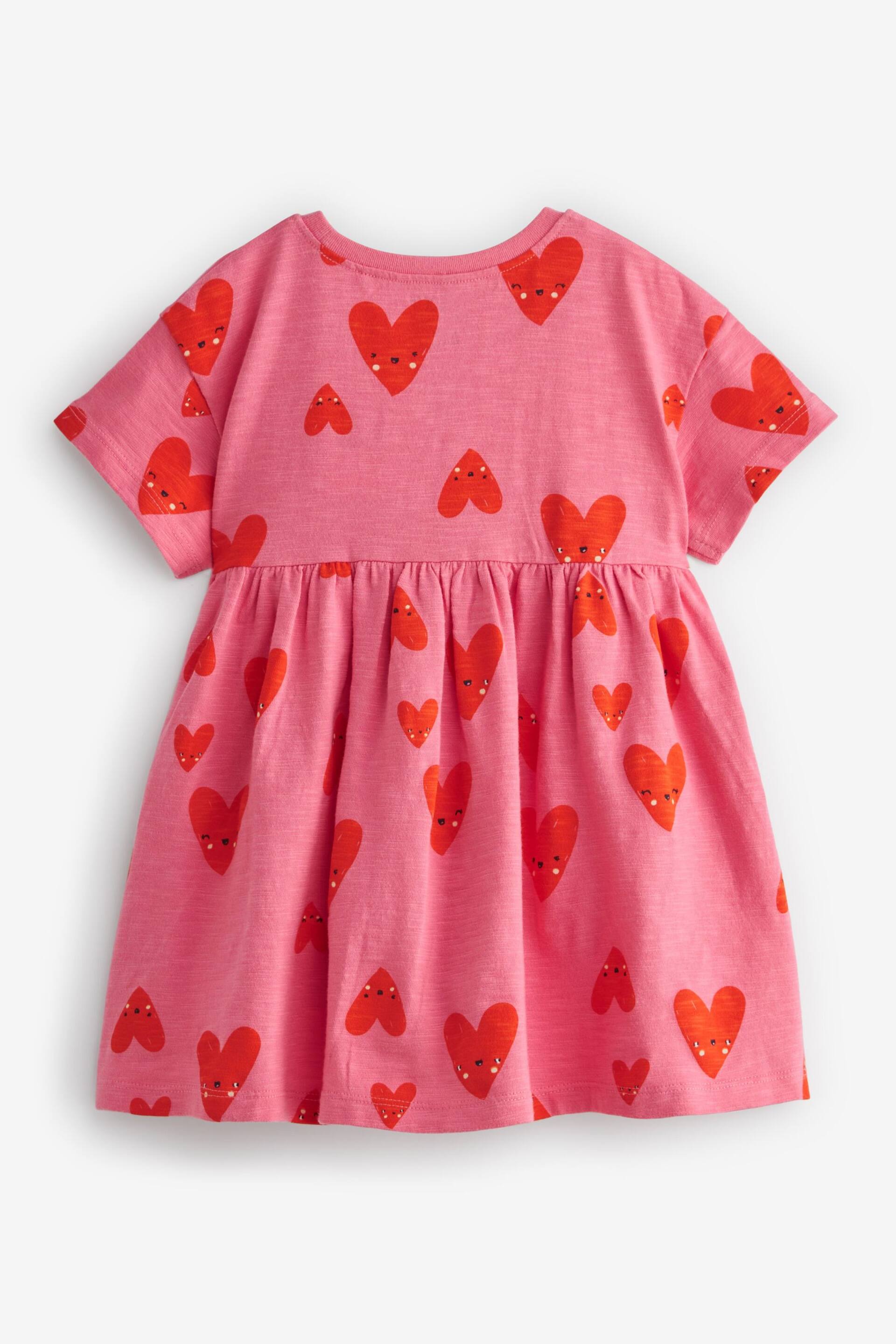 Pink Short Sleeve Cotton Jersey Dress (3mths-7yrs) - Image 8 of 8
