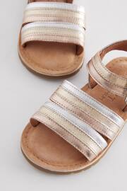 Gold Standard Fit (F) Leather Stripe Sandals - Image 3 of 5