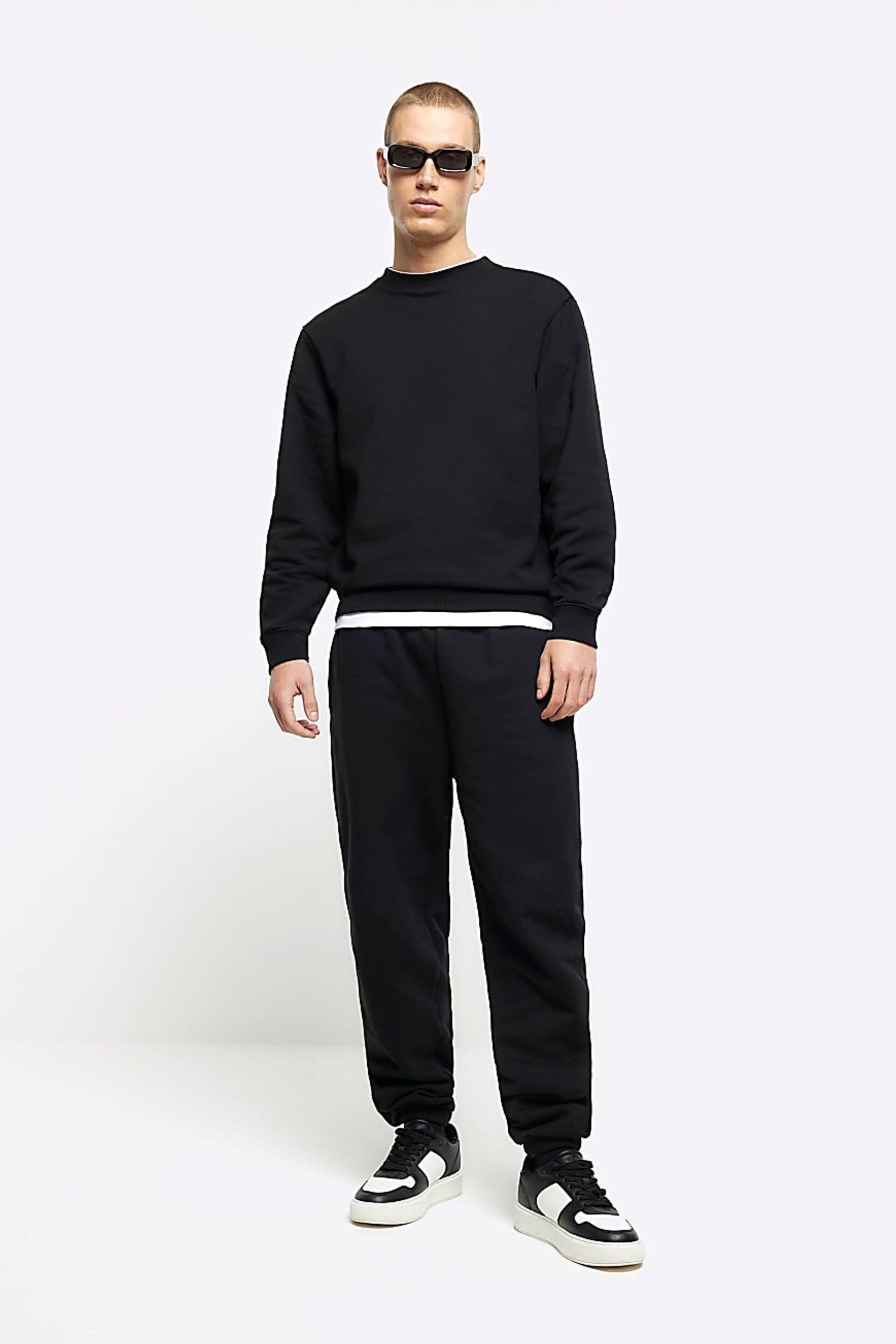 River Island Black Long Sleeve Essential Crew Jacket - Image 3 of 4