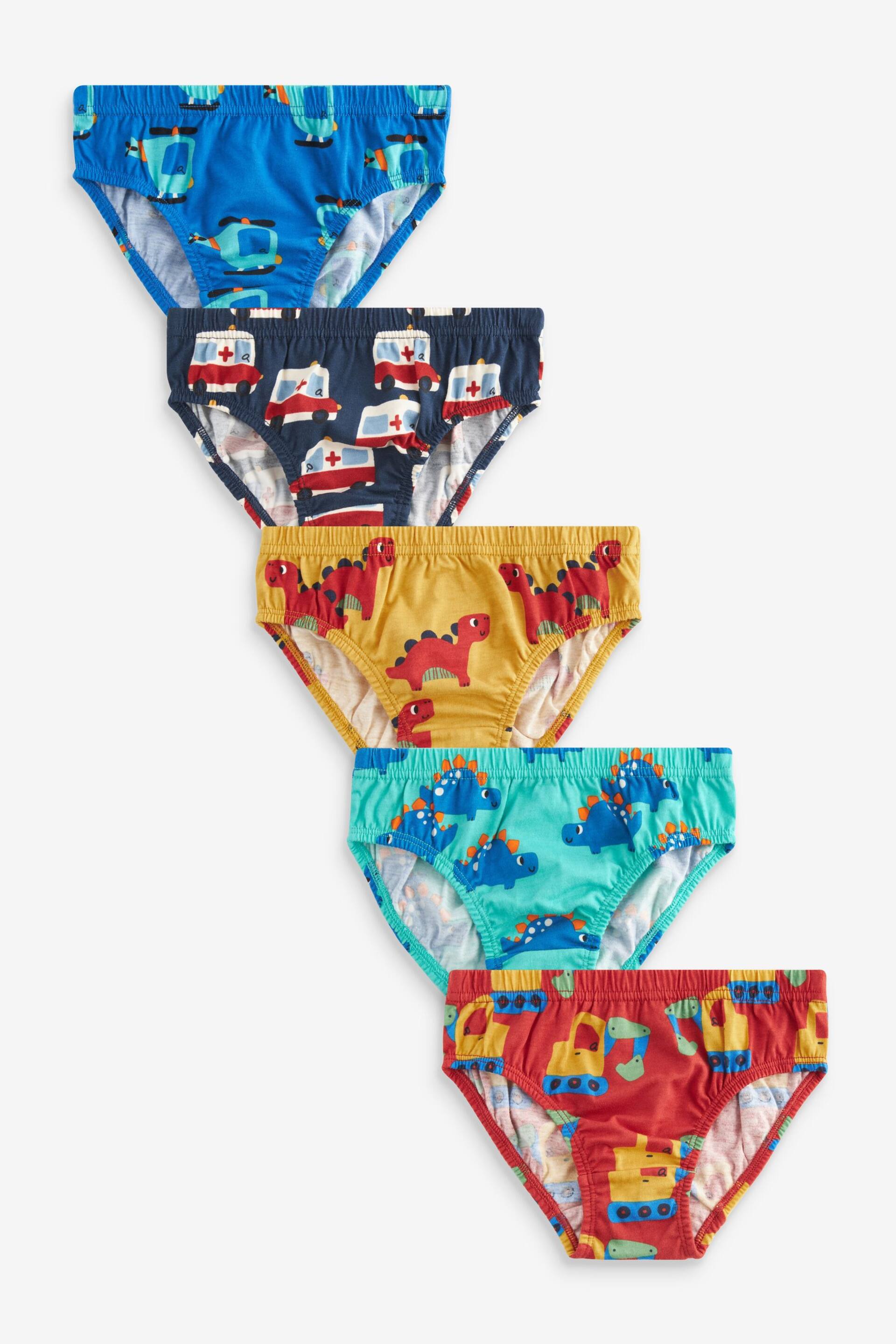 Bright Primary Print Briefs 5 Pack (1.5-10yrs) - Image 1 of 8