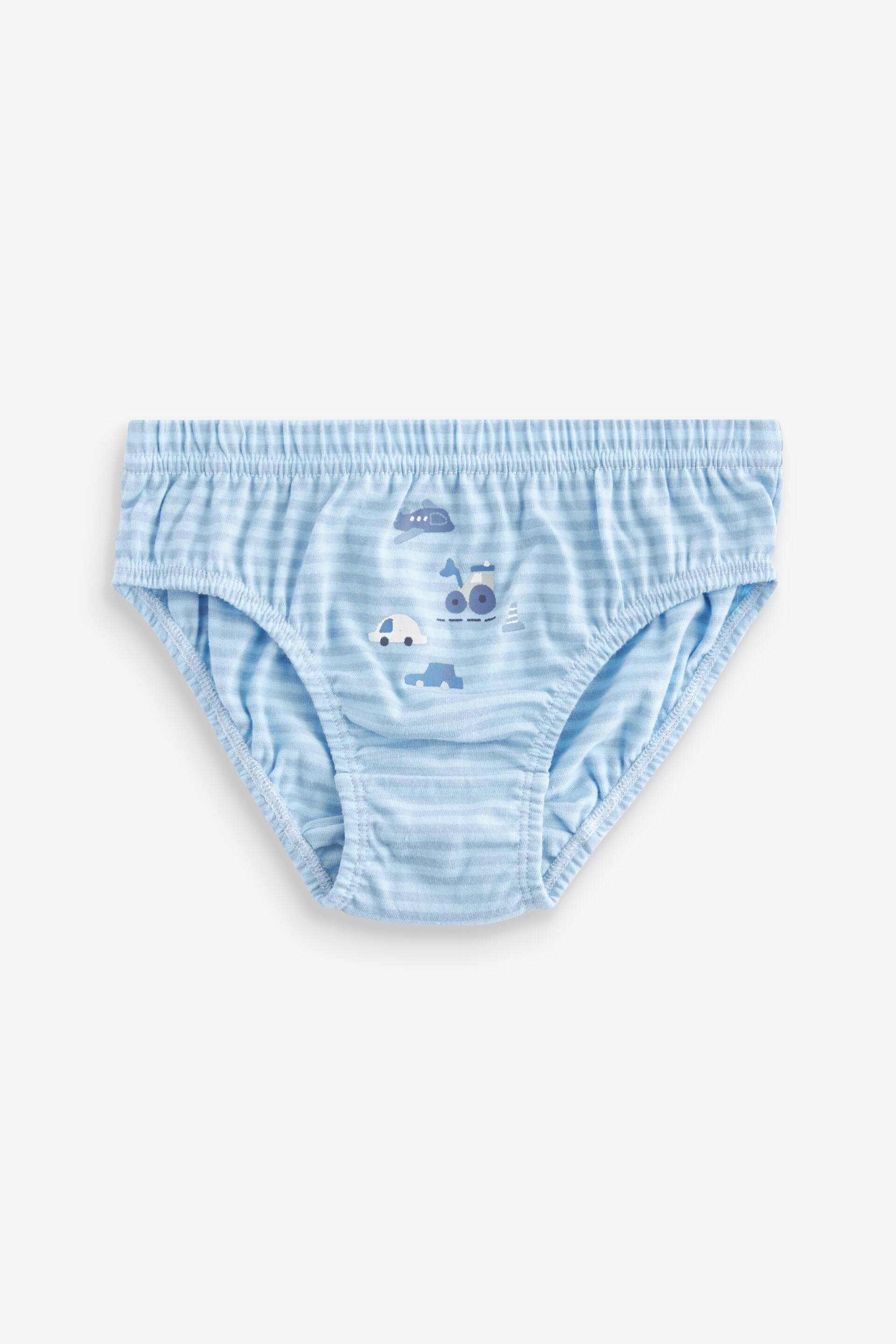 Blue Vehicle Print Briefs 5 Pack (1.5-10yrs) - Image 3 of 8
