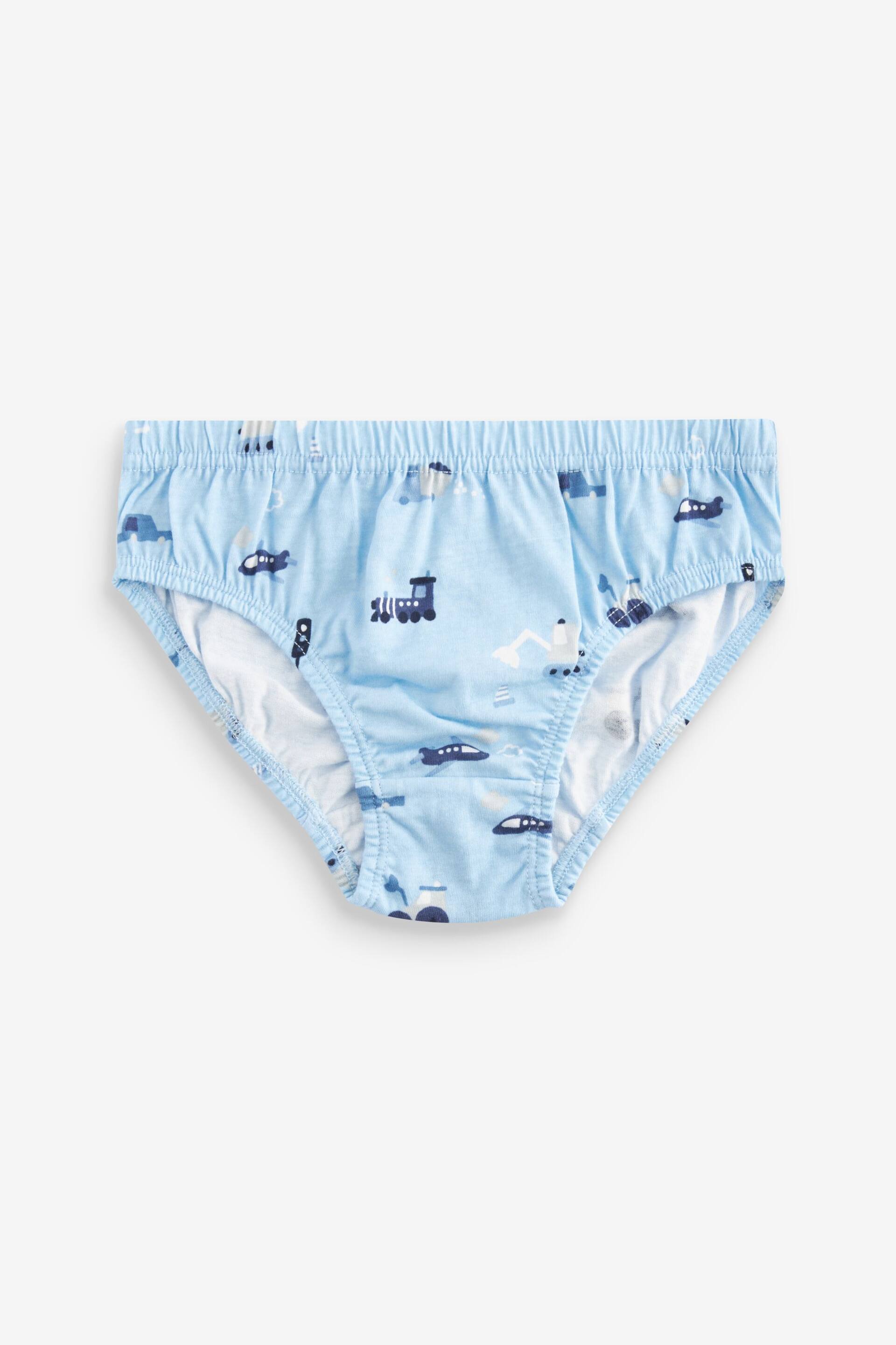 Blue Vehicle Print Briefs 5 Pack (1.5-10yrs) - Image 5 of 8
