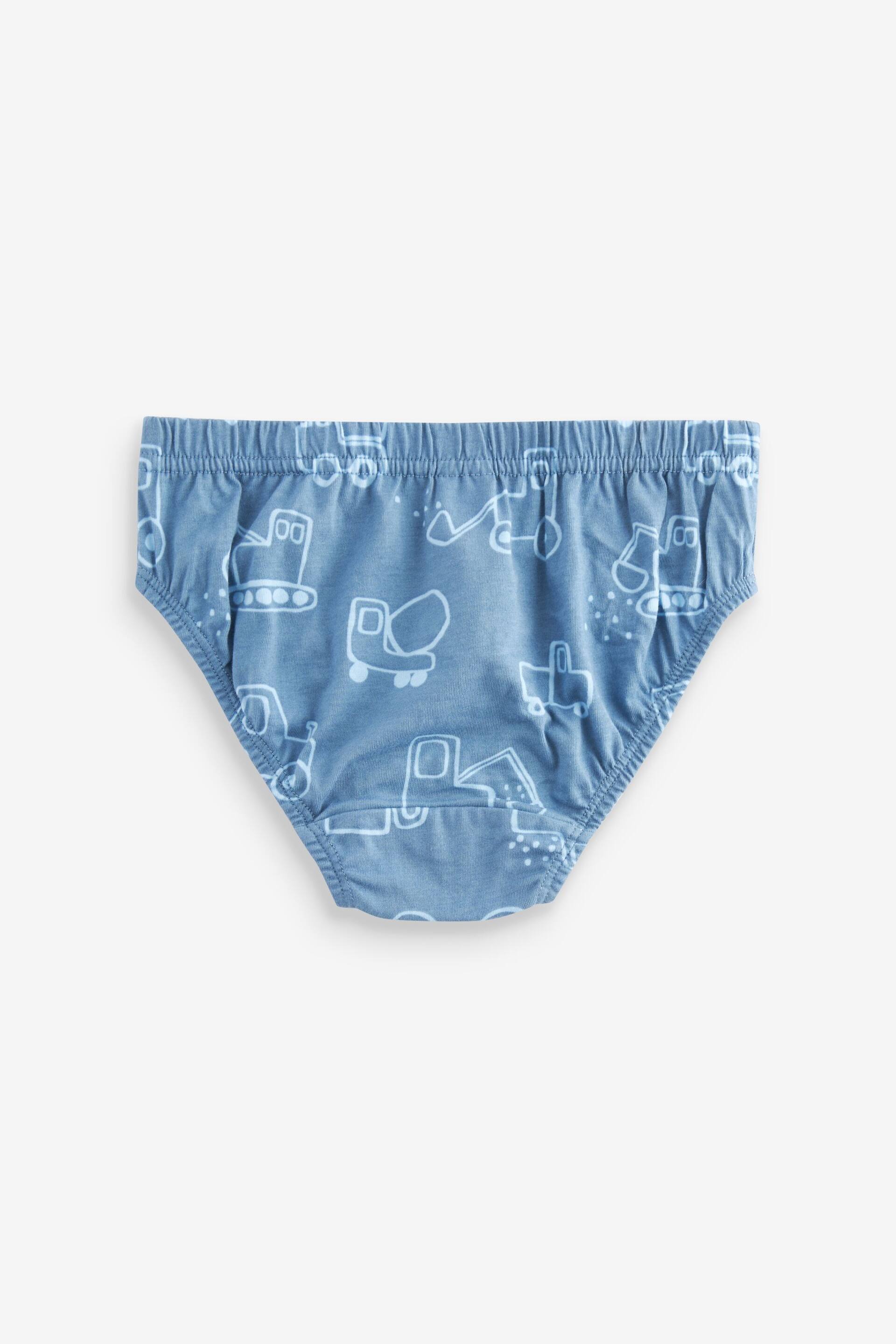 Blue Vehicle Print Briefs 5 Pack (1.5-10yrs) - Image 7 of 8