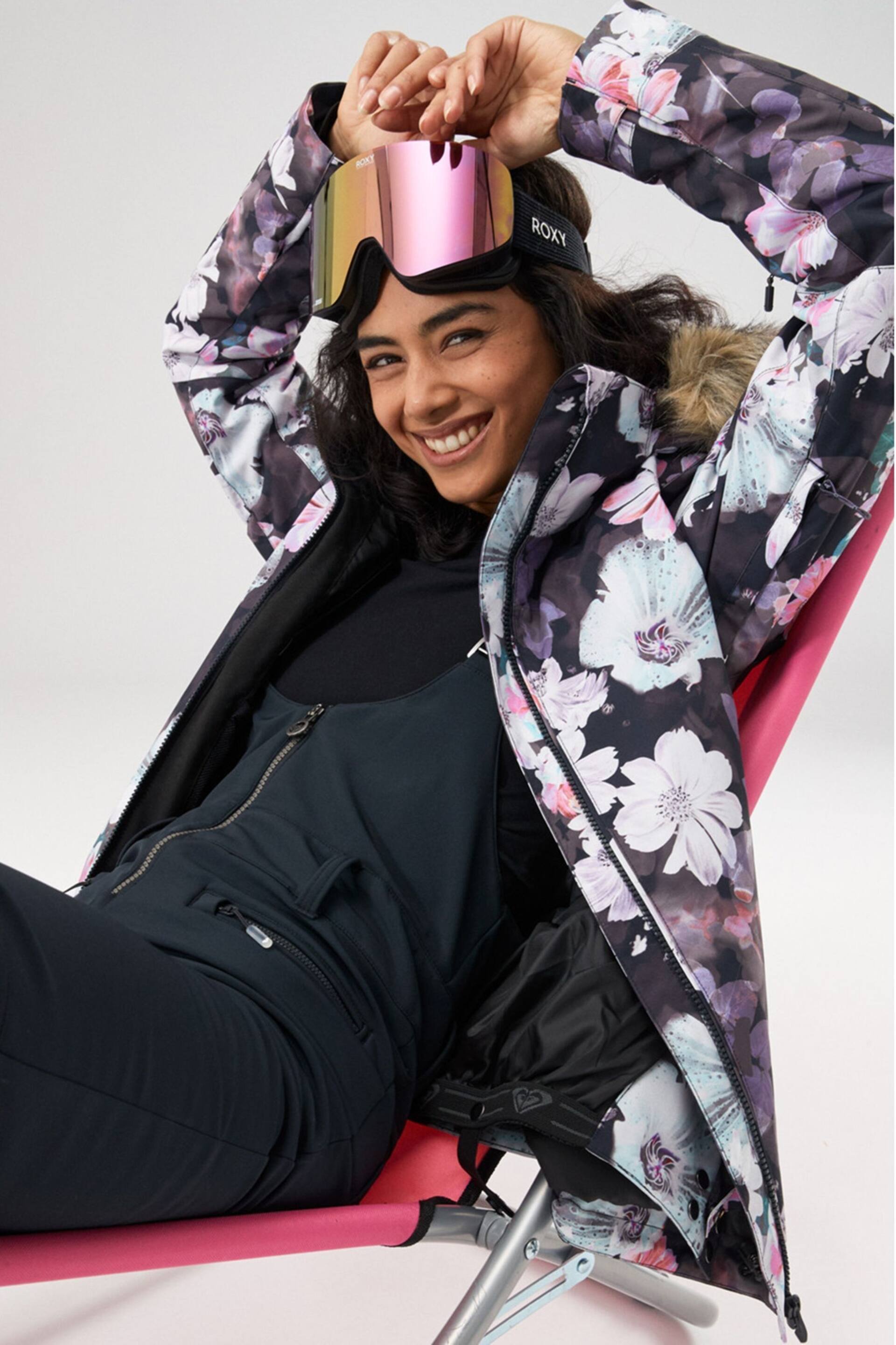 Roxy Snow Jet Floral Ski Black Jacket - Image 3 of 6