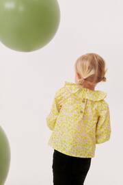 Lime Green Printed Cotton Ruffle Blouse (3mths-7yrs) - Image 2 of 6