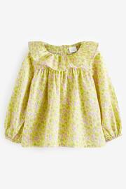 Lime Green Printed Cotton Ruffle Blouse (3mths-7yrs) - Image 3 of 6