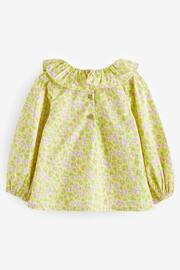 Lime Green Printed Cotton Ruffle Blouse (3mths-7yrs) - Image 4 of 6