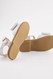 White Standard Fit (F) Satin Bridesmaid Bow Sandals - Image 5 of 6