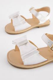 White Standard Fit (F) Satin Bridesmaid Bow Sandals - Image 6 of 6