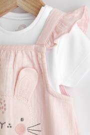 Pink Bunny Short Sleeve Short Leg Baby Dungarees (0mths-2yrs) - Image 4 of 8