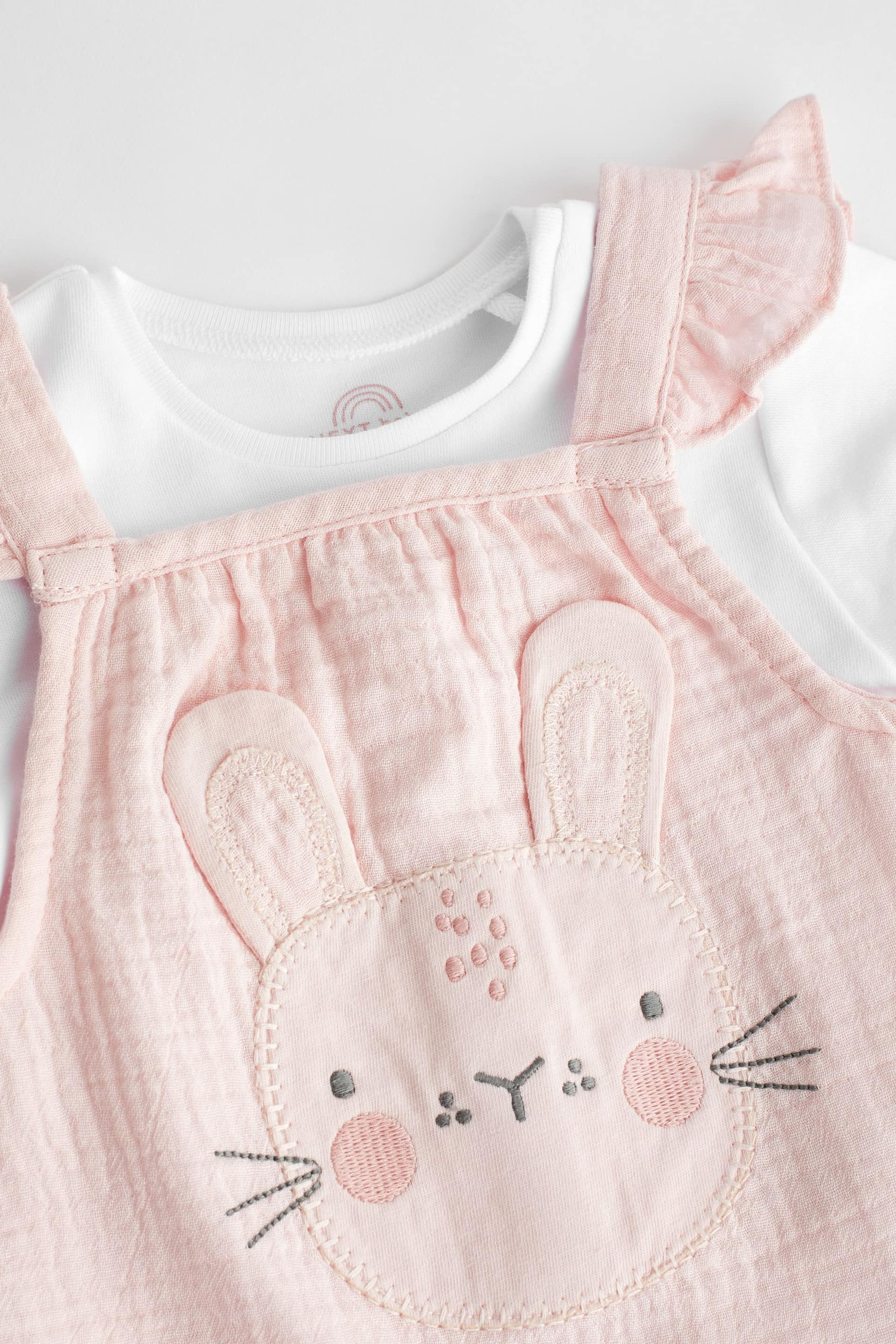 Pink Bunny Short Sleeve Short Leg Baby Dungarees (0mths-2yrs) - Image 5 of 8