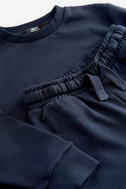 Blue Navy Plain Jersey Sweatshirt and Joggers Set (3mths-7yrs) - Image 8 of 8