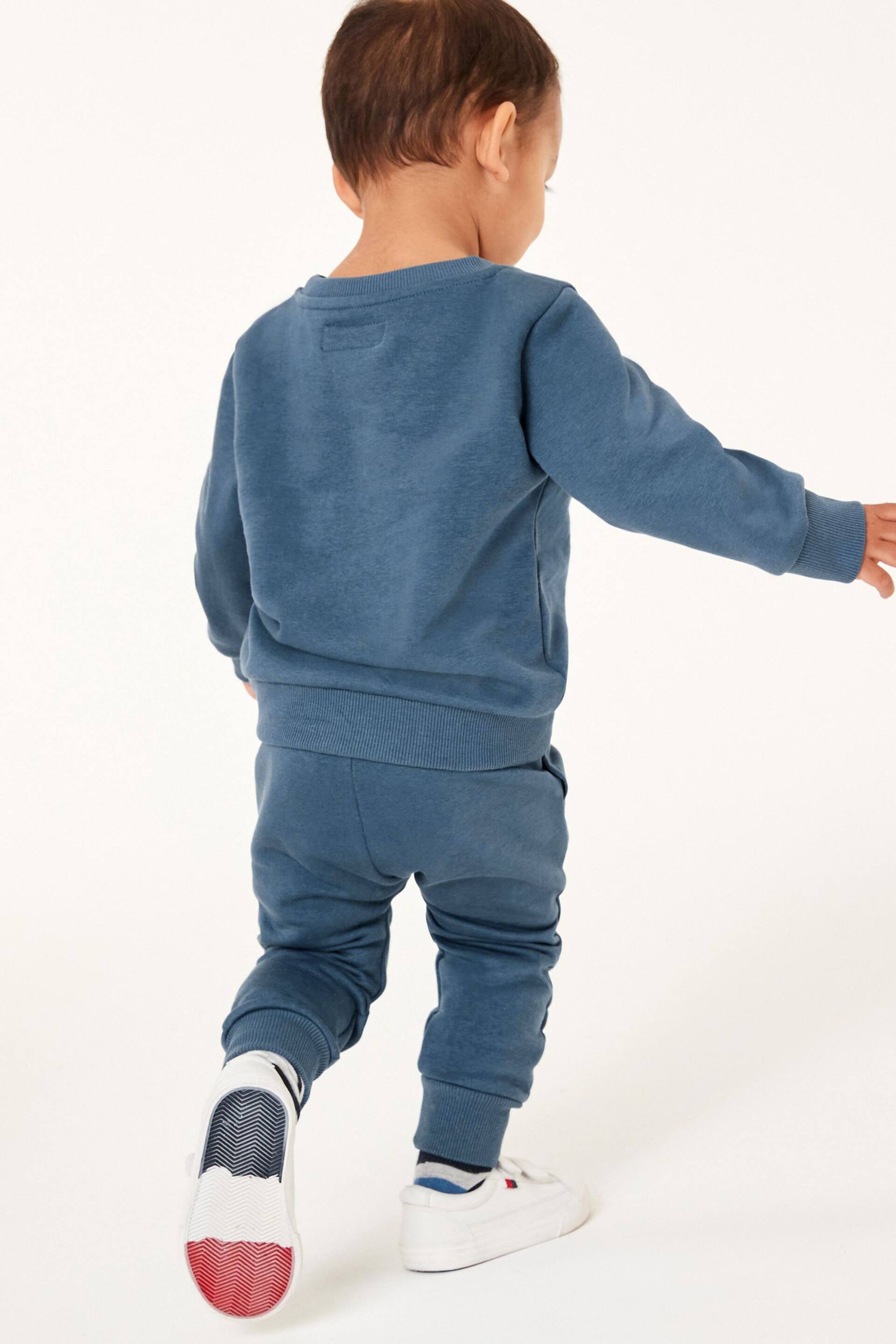 Blue Plain Jersey Sweatshirt and Joggers Set (3mths-7yrs) - Image 2 of 7