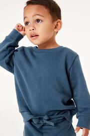 Blue Plain Jersey Sweatshirt and Joggers Set (3mths-7yrs) - Image 3 of 7