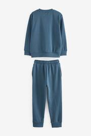 Blue Plain Jersey Sweatshirt and Joggers Set (3mths-7yrs) - Image 6 of 7