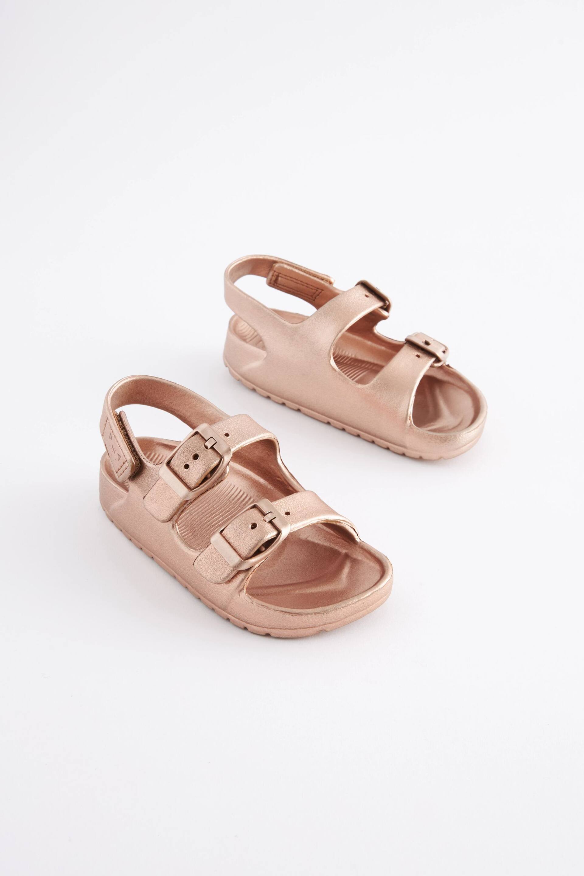 Rose Gold Two Strap Sandals - Image 3 of 6