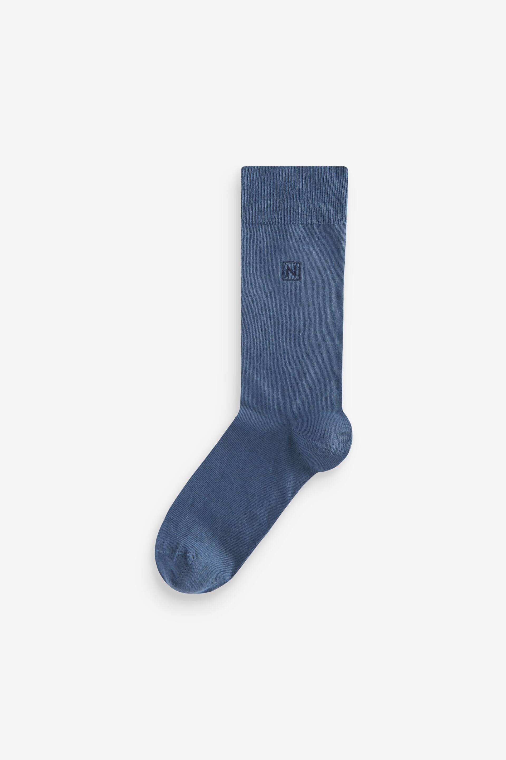 Blue/Grey/Green/Red 8 Pack Embroidered Lasting Fresh Socks - Image 3 of 9