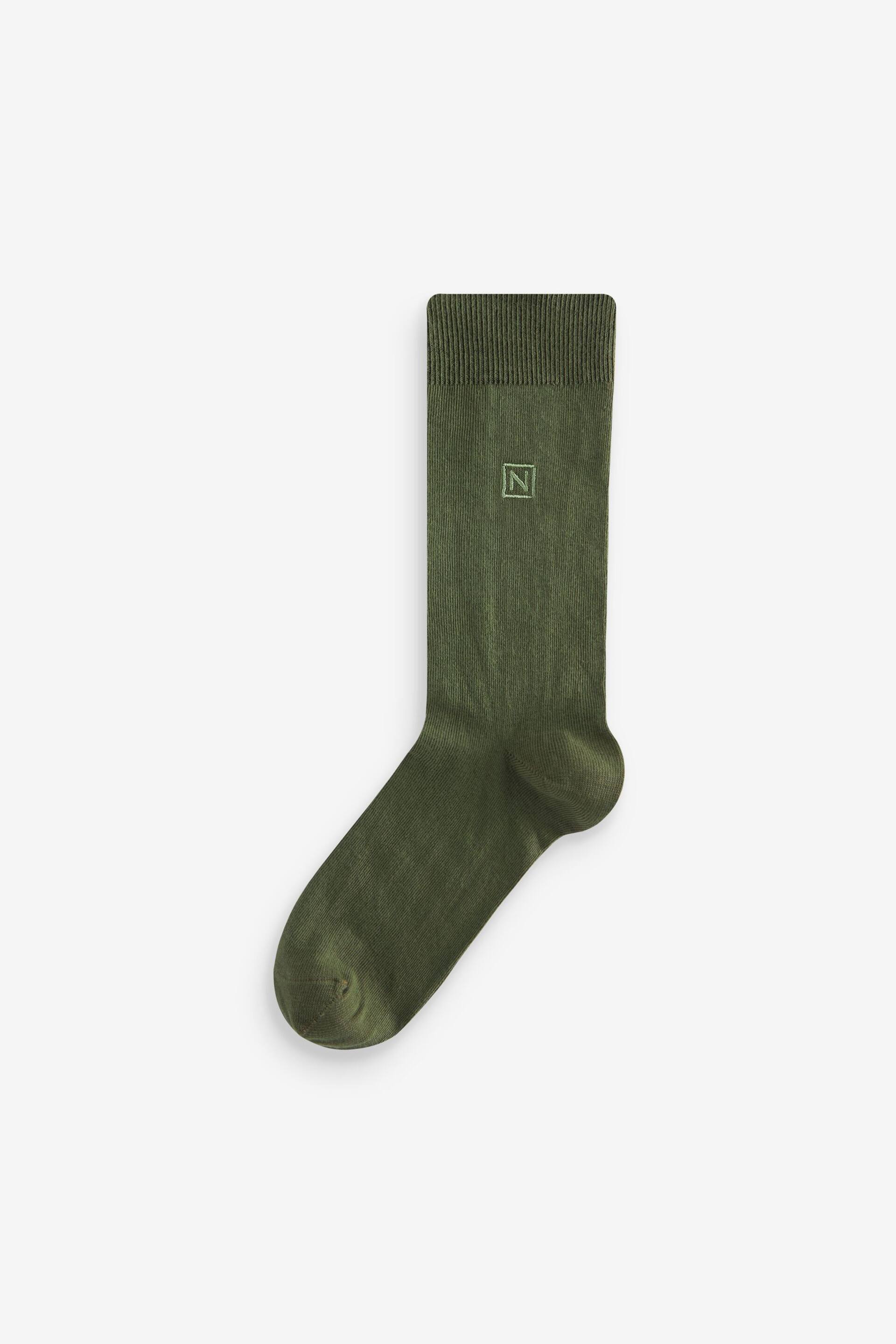 Blue/Grey/Green/Red 8 Pack Embroidered Lasting Fresh Socks - Image 5 of 9
