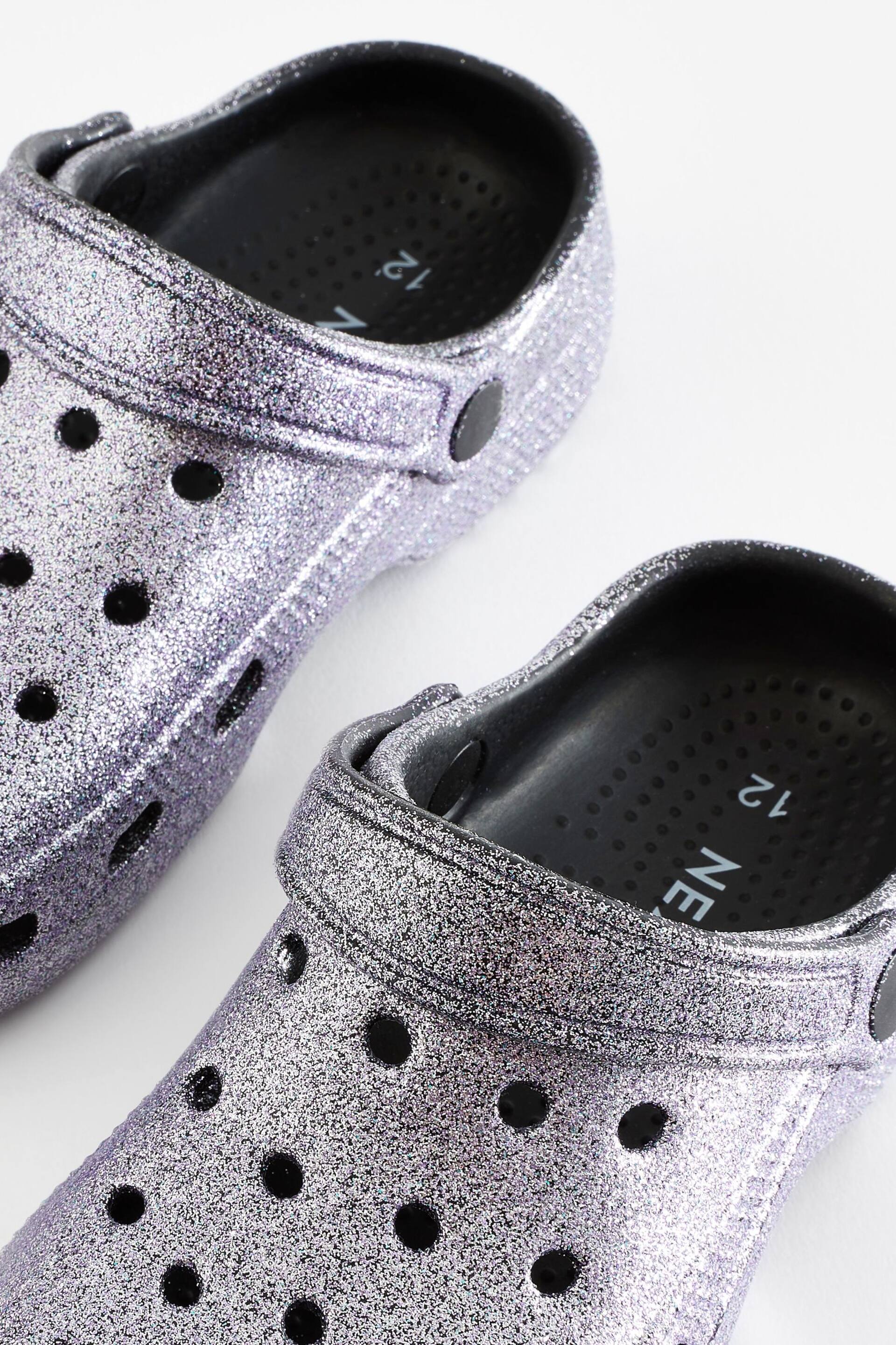 Silver Glitter Clogs - Image 9 of 10