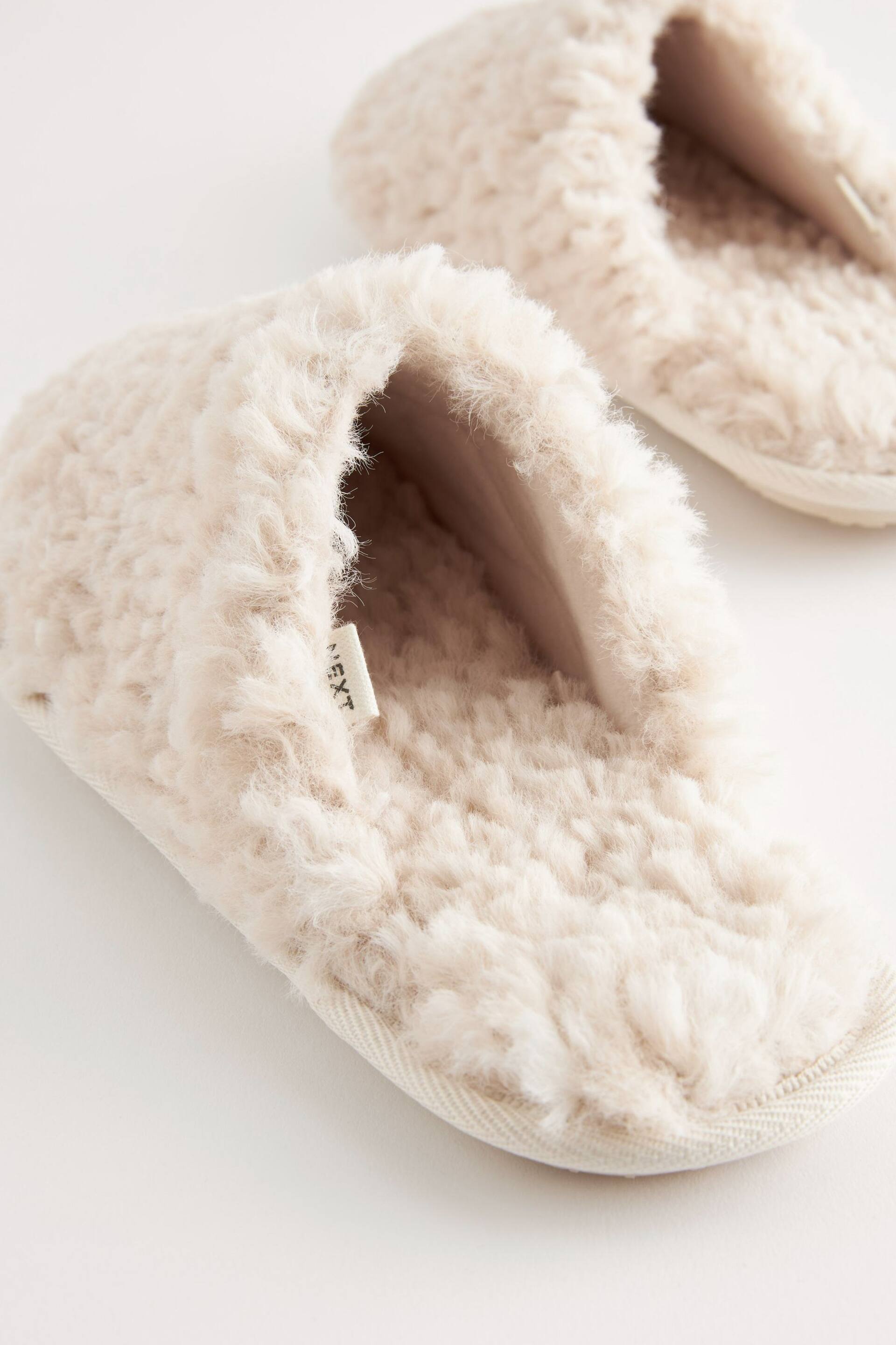 Cream Faux Fur Mule Slippers - Image 5 of 7