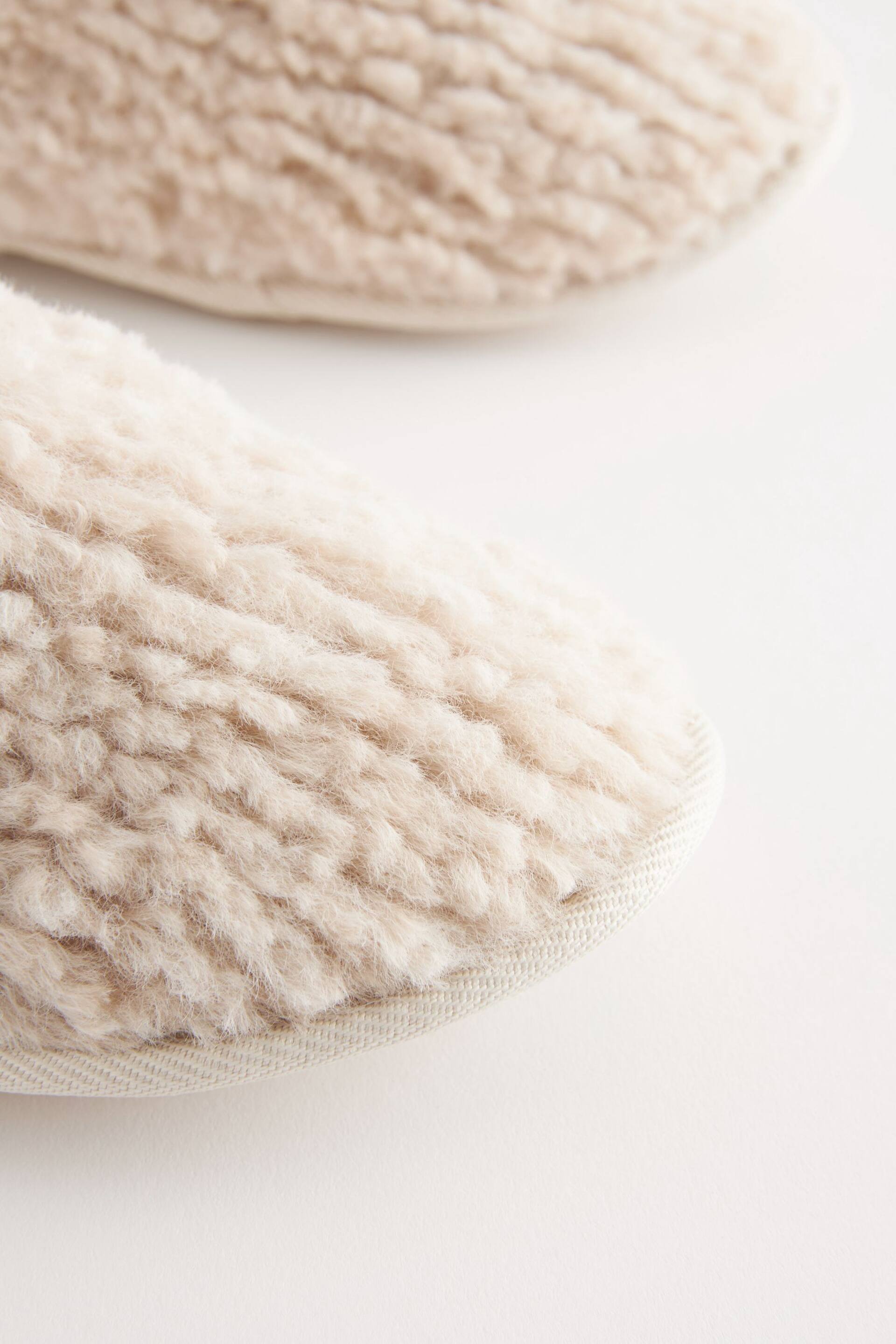 Cream Faux Fur Mule Slippers - Image 6 of 7