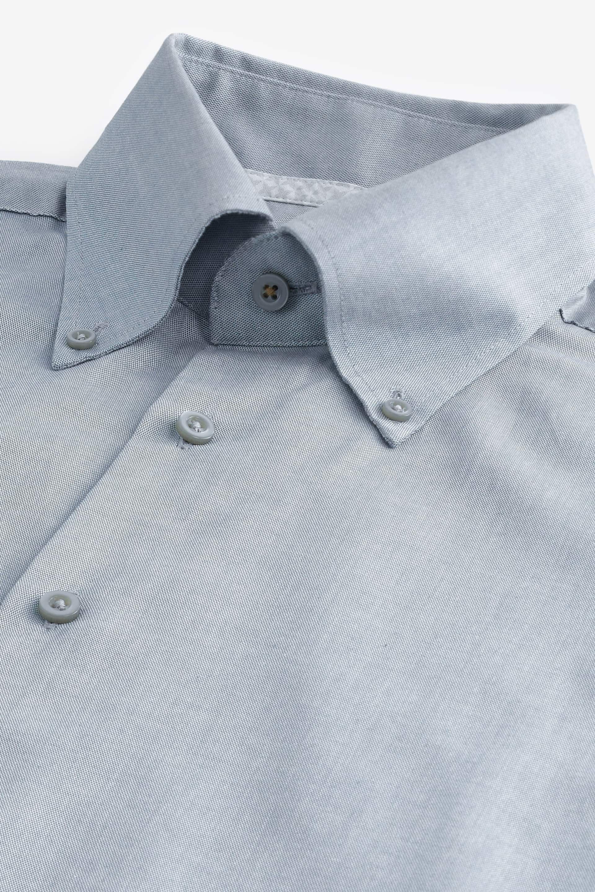 Green Oxford Single Cuff Textured Cotton Shirt - Image 8 of 8