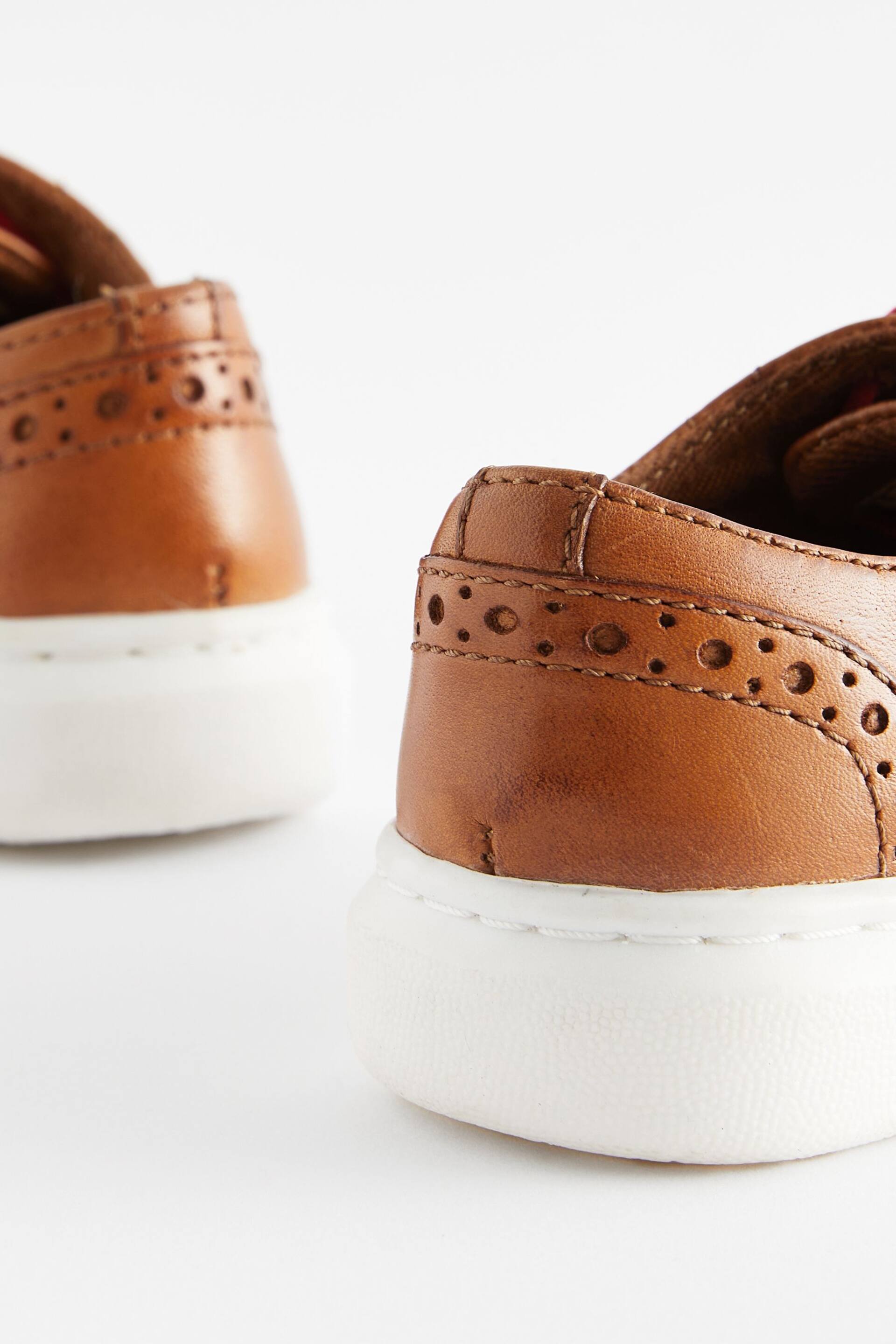 Tan Brown Brogue Smart Leather Lace-Up Shoes - Image 9 of 9