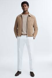 Reiss Sand Melange Monarch Atelier Cashmere Crew Neck Jumper - Image 3 of 6