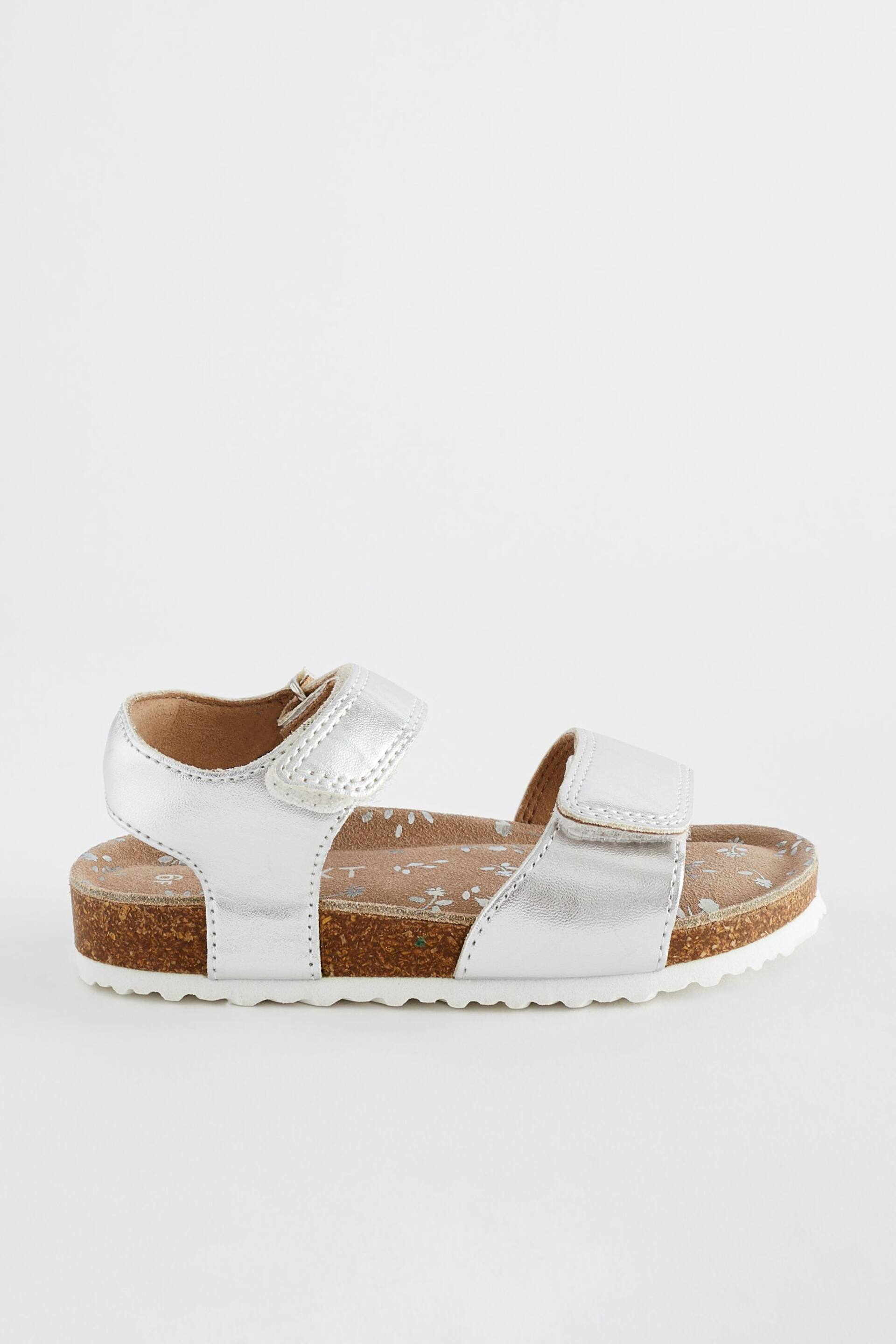 Silver Standard Fit (F) Leather Corkbed Sandals - Image 2 of 6
