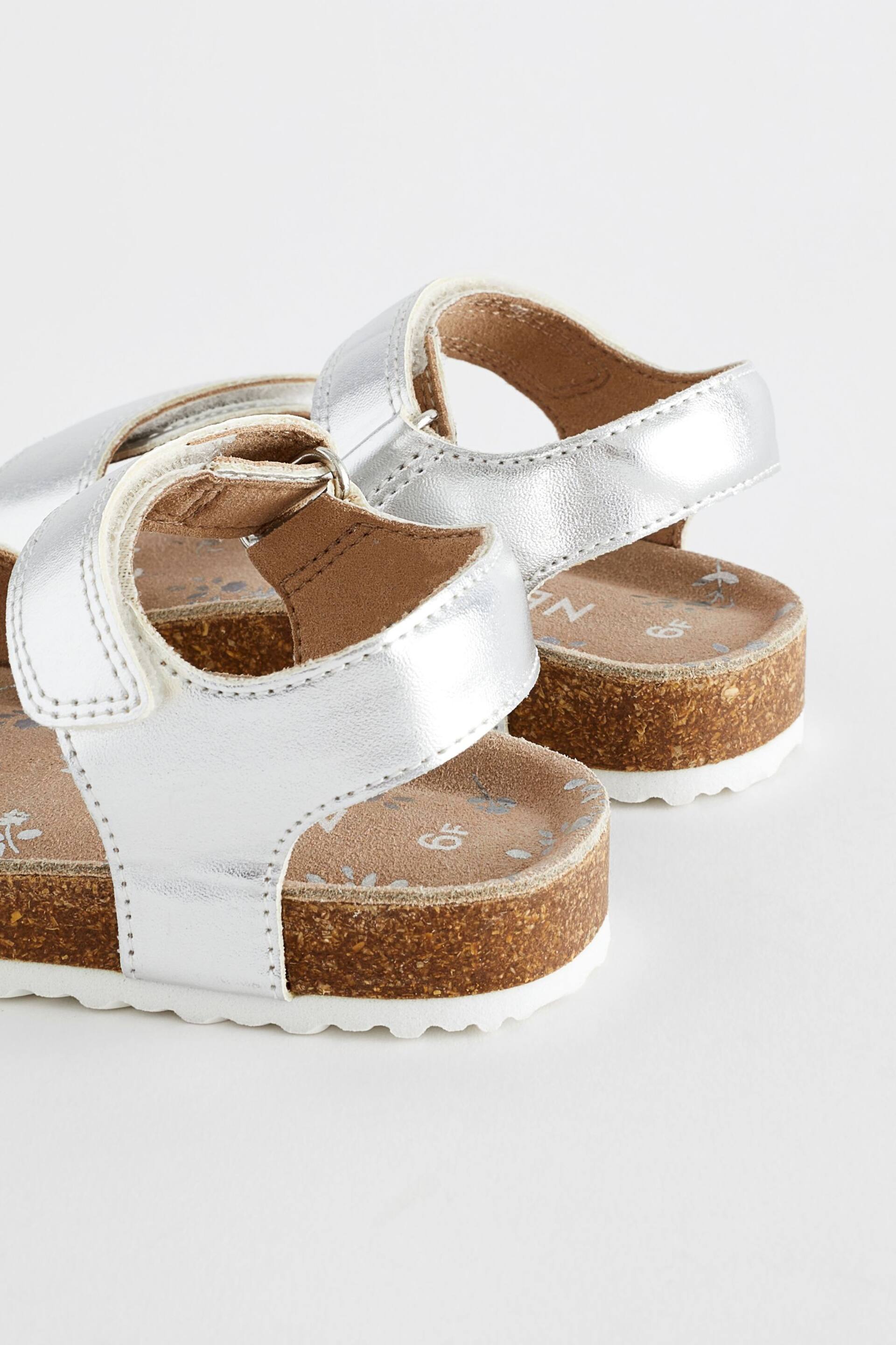 Silver Standard Fit (F) Leather Corkbed Sandals - Image 3 of 6