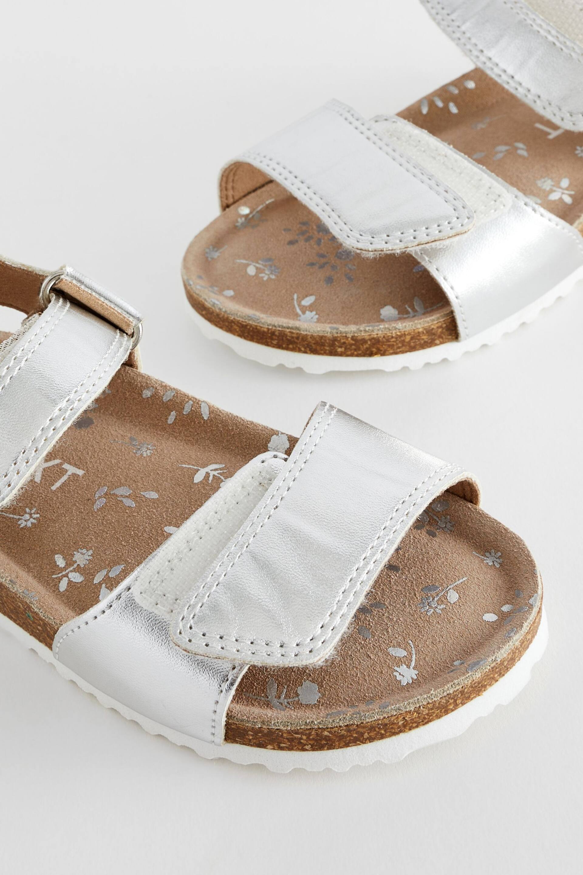 Silver Standard Fit (F) Leather Corkbed Sandals - Image 5 of 6
