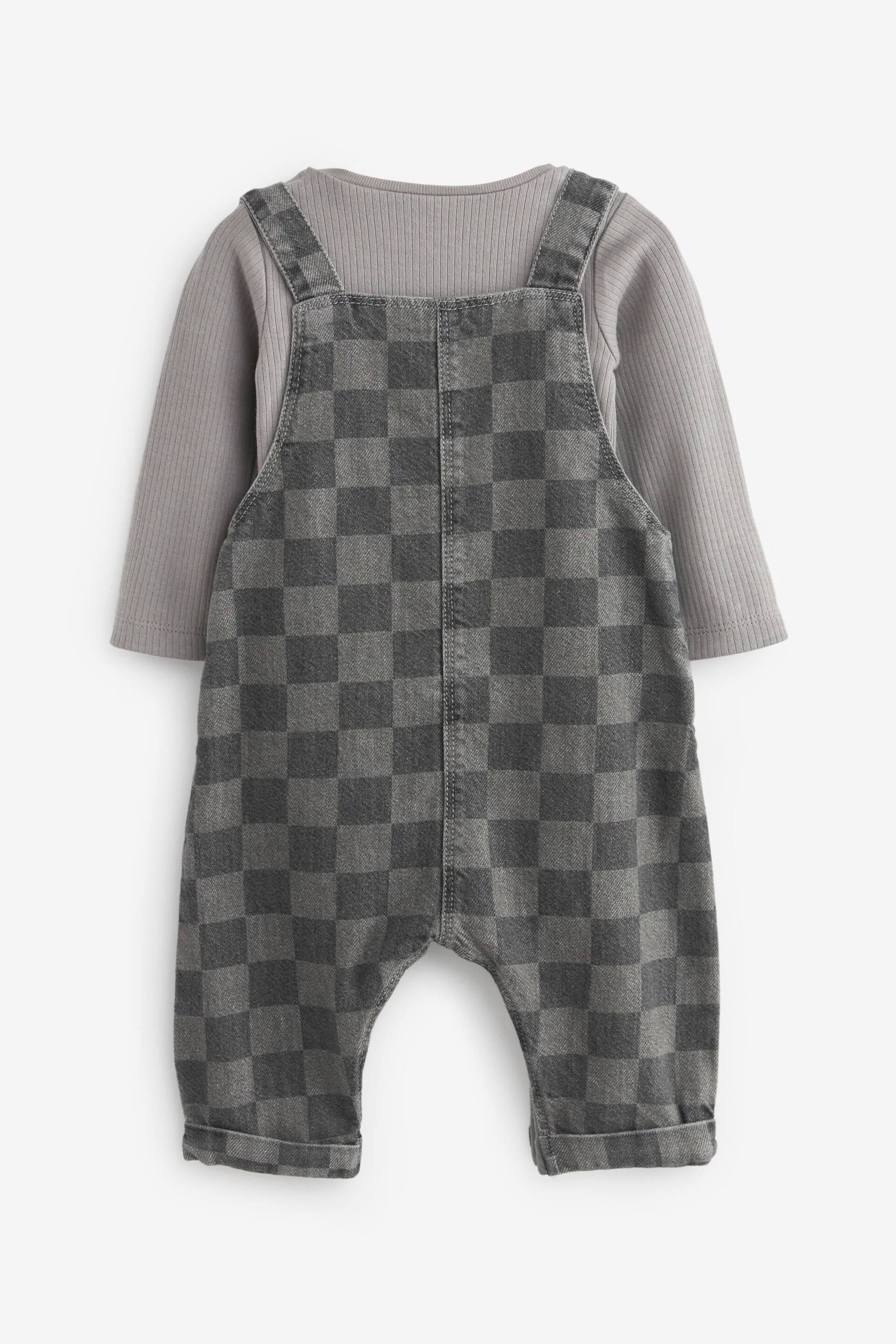 Monochrome Check Baby Denim Dungarees And Bodysuit Set (0mths-2yrs) - Image 5 of 7