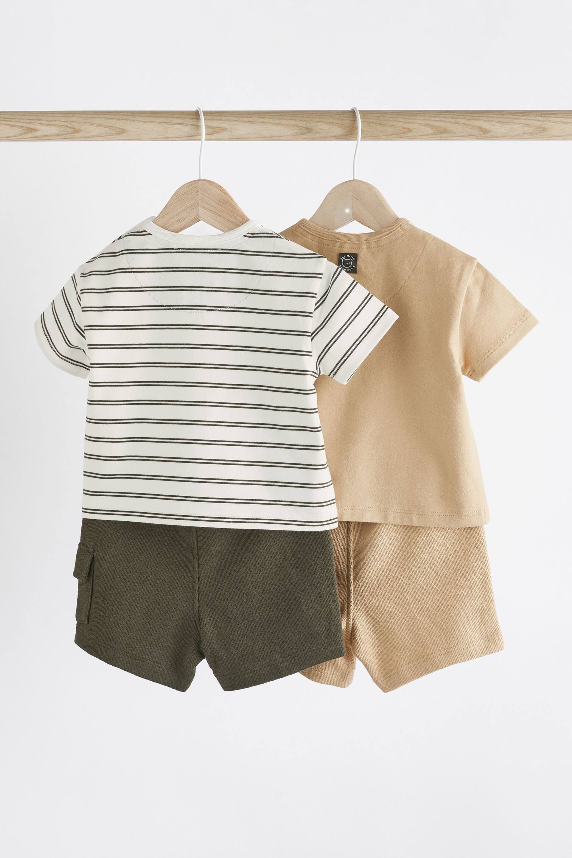 Monochrome Baby T-Shirts And Shorts Set 2 Pack - Image 2 of 10