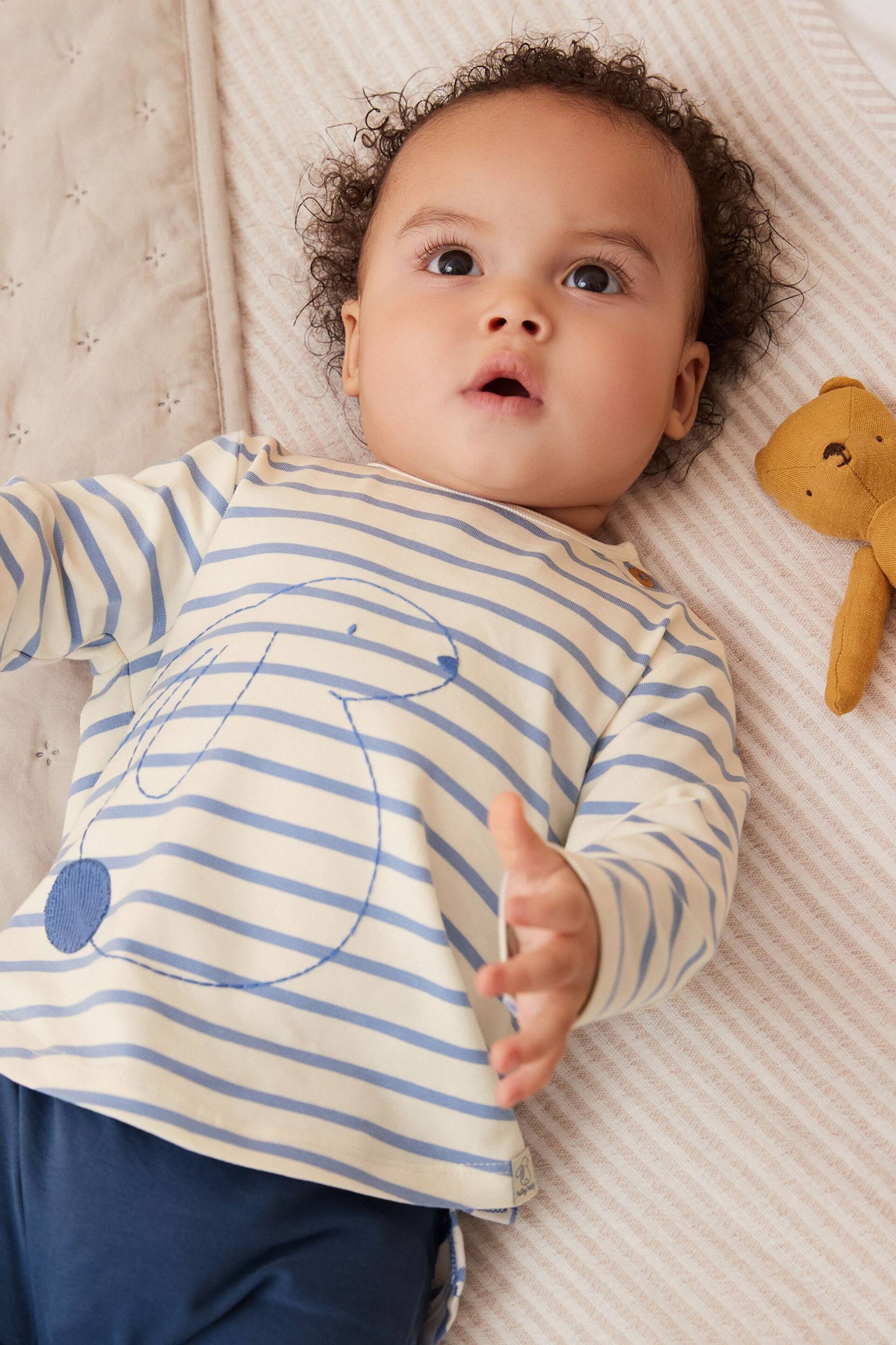 Blue/White Bunny Baby Top and Leggings 2 Piece Set - Image 3 of 6