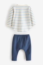 Blue/White Bunny Baby Top and Leggings 2 Piece Set - Image 5 of 6