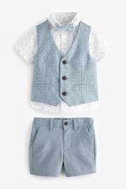 Blue Opulent Waistcoat, Shirt, Short & Bow Tie Set (3mths-9yrs) - Image 5 of 9