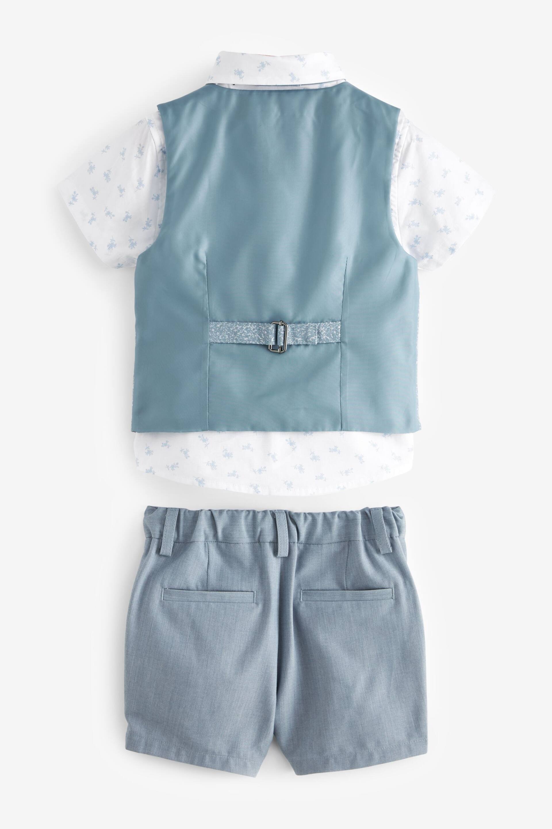 Blue Opulent Waistcoat, Shirt, Short & Bow Tie Set (3mths-9yrs) - Image 7 of 9