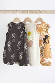 Monochrome Palm Baby Jersey Vest Rompers 3 Pack - Image 6 of 10