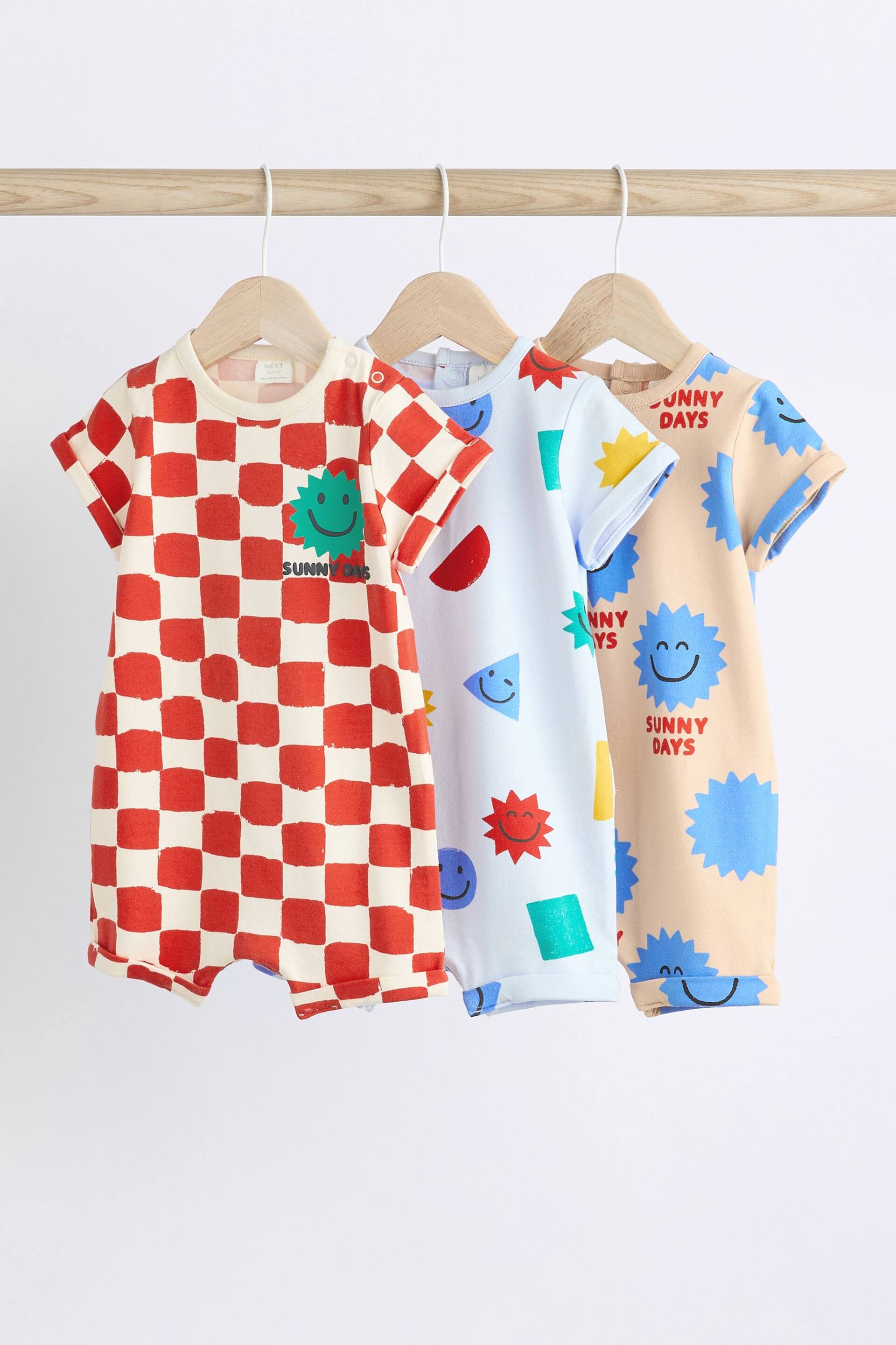 Bright Character Baby Jersey Rompers 3 Pack - Image 1 of 8