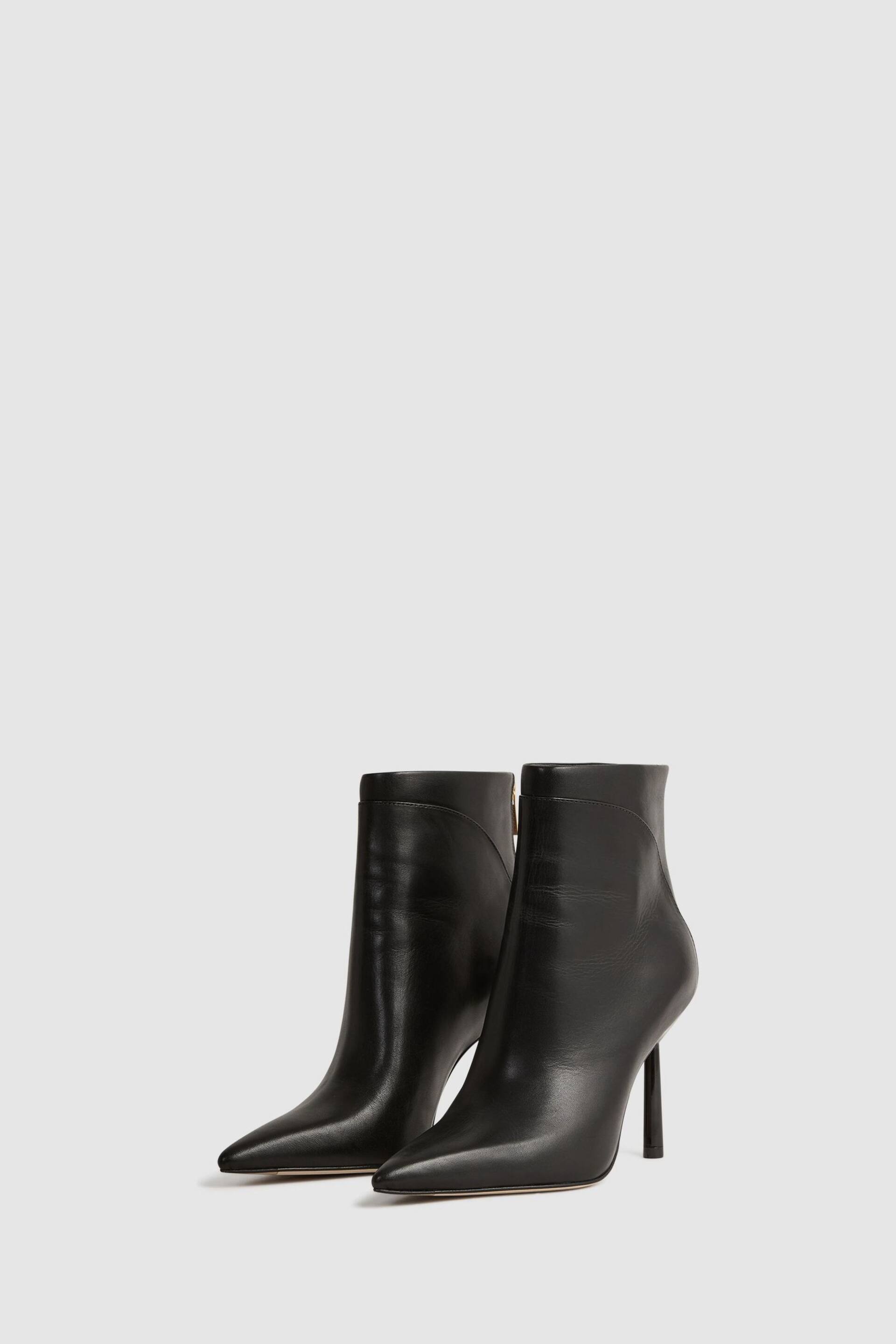 Reiss Black Lyra Signature Leather Ankle Boots - Image 3 of 5