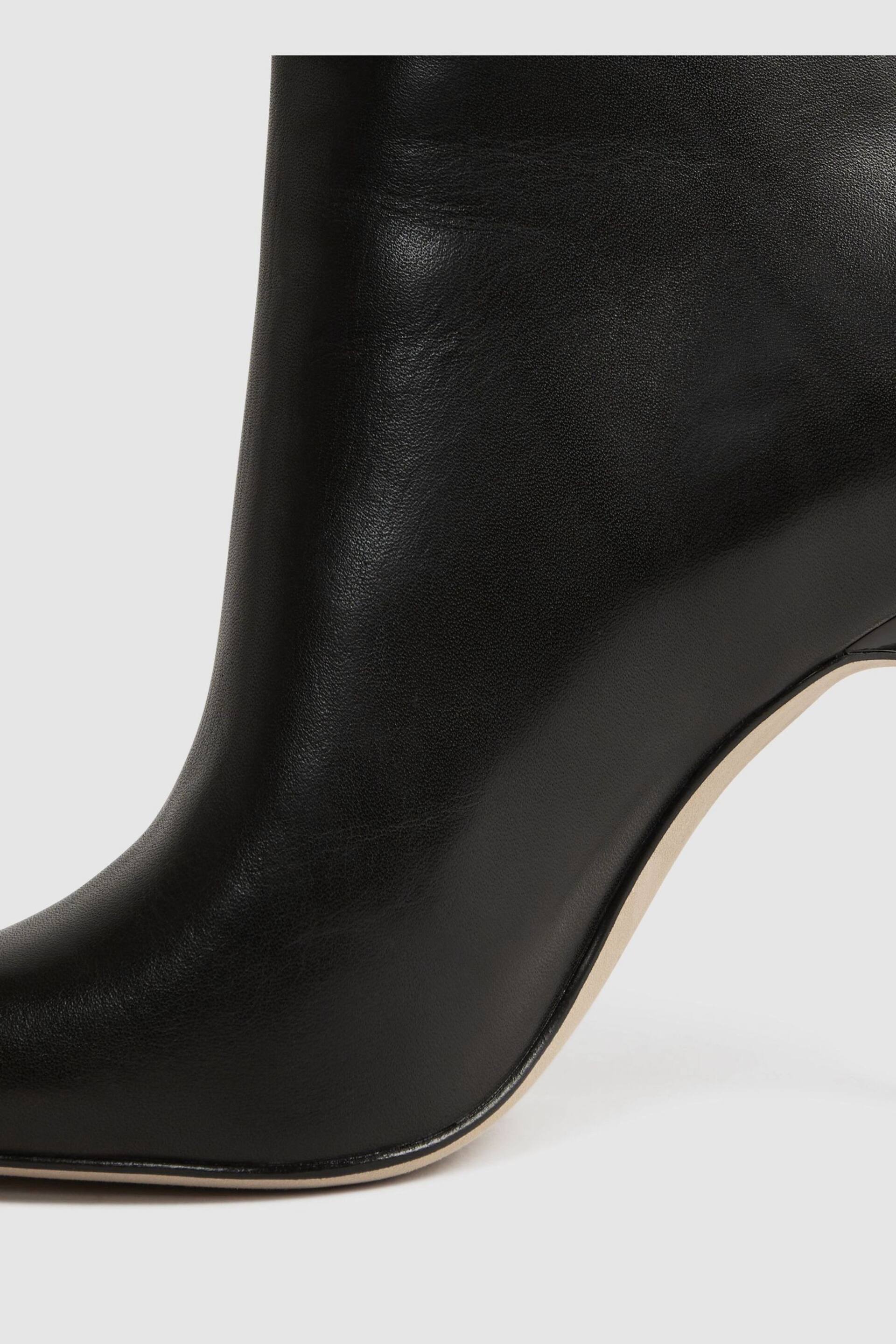 Reiss Black Lyra Signature Leather Ankle Boots - Image 5 of 5