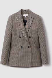 Reiss Black/Camel Ella Wool Blend Double Breasted Dogtooth Blazer - Image 2 of 5