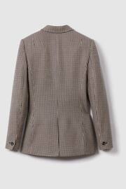 Reiss Black/Camel Ella Wool Blend Double Breasted Dogtooth Blazer - Image 4 of 5