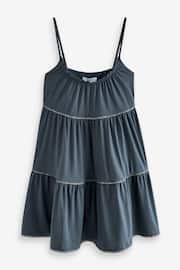 Navy Jersey Tiered Summer Dress - Image 5 of 6