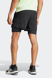 adidas Black Gym Training 2-In-1 Shorts - Image 3 of 6