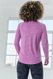 Lilac Purple Active Lightweight Stitch Detail Long Sleeve Top - Image 4 of 7